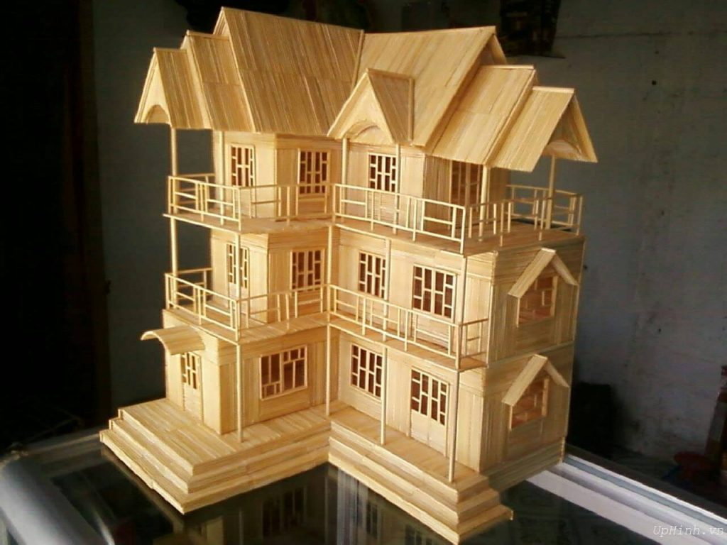 round bamboo stick applied to the model 